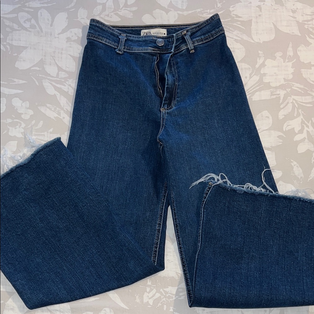 Zara Dark Blue Straight Leg Jeans